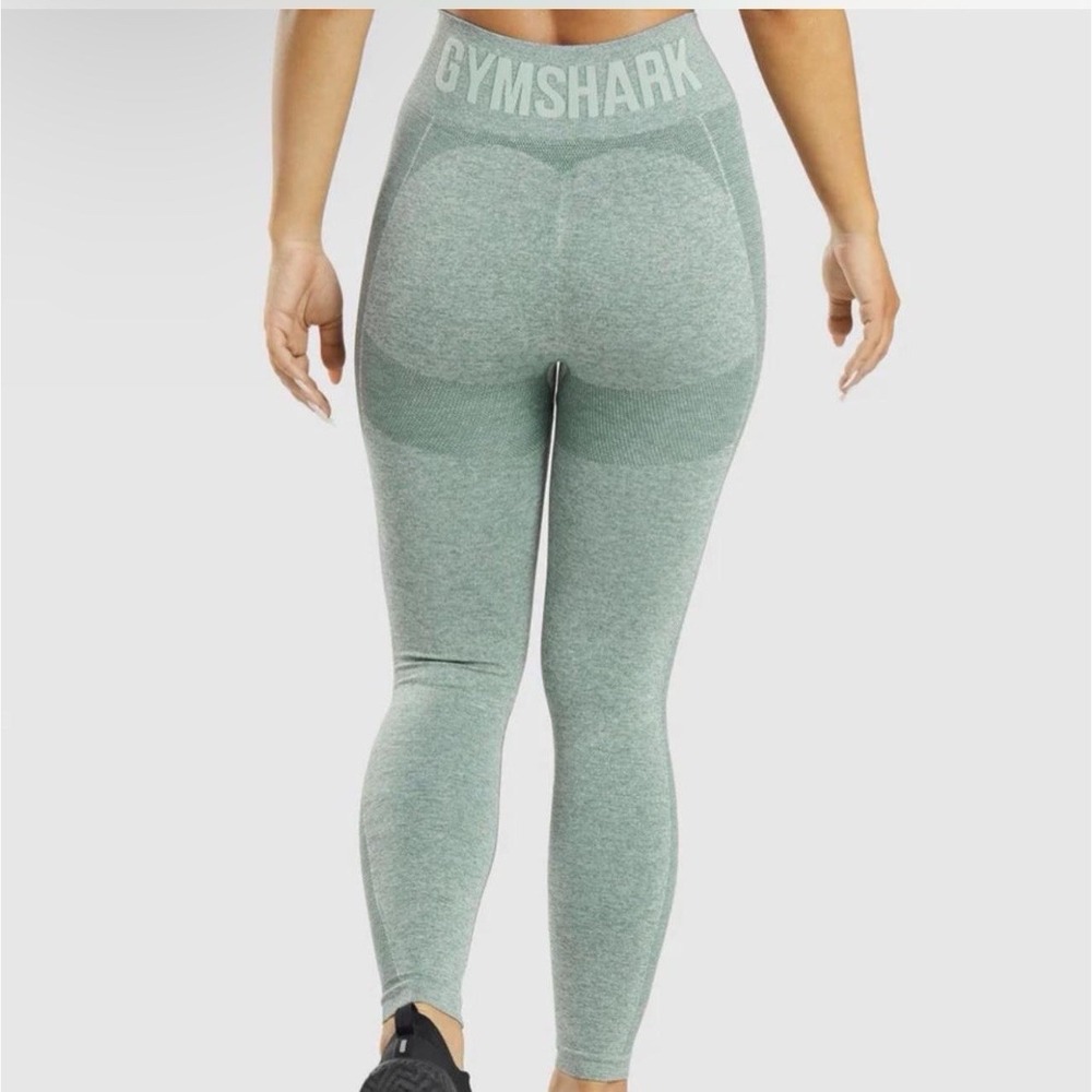 Gymshark Leggings Womens Small Green Energy Seamless Crop Yoga Gym Athleisure S